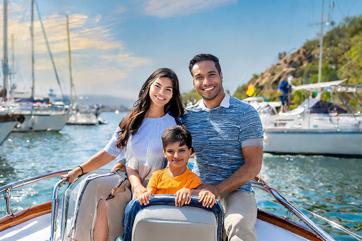 boat ride in the harbor